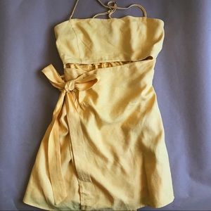 Yellow Wrap Dress with Cutout
